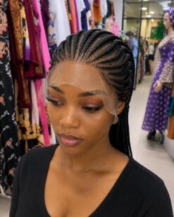 Cornrow Lace Front Wig - Black 14